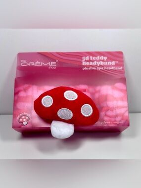 Creme Shop 3D Teddy Mushroom Plushy Headband - NEW